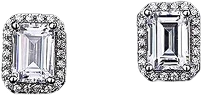 4CTTW Diamond Stud Earrings | Octagon Shaped Studs | Halo Lab Diamond