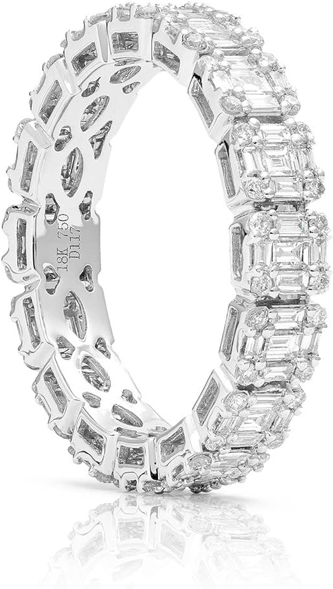 Baguettes Band Man-Made Diamond Ring | 17CT Eternity Band Rings For Women