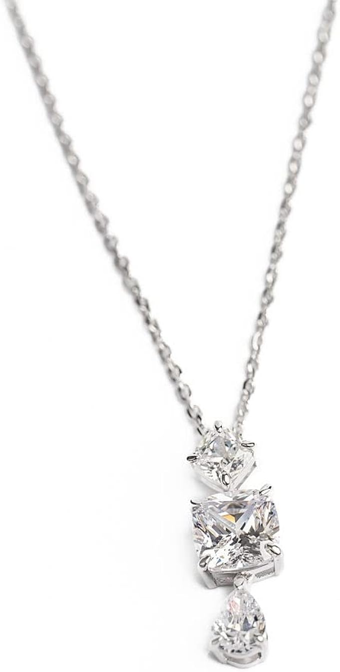 7CT Pear Shape Man Made Diamond Necklace | Sterling Silver Necklace For Women