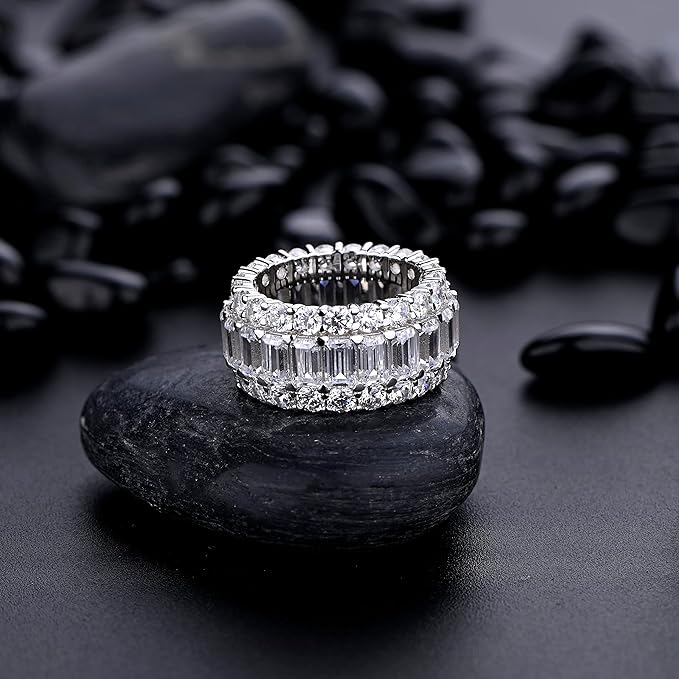 Man-Made Diamond Ring For Women | 19CT Eternity Round Band For Women