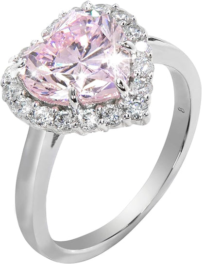 Pink Man-Made Diamond Ring | Engagement Ring for Women