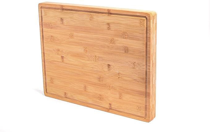 Bamboo Cutting Boards with Grooves - Wood Cutting Boards for Meat, Vegetables, and Fruits - Ideal for Charcuteries or Cheese Boards (C-Board-Large 18x14x1.5)