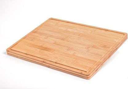 Bamboo Cutting Boards with Grooves - Wood Cutting Boards for Meat, Vegetables, and Fruits - Ideal for Charcuteries or Cheese Boards (C-Board-Large 18x14x1.5)