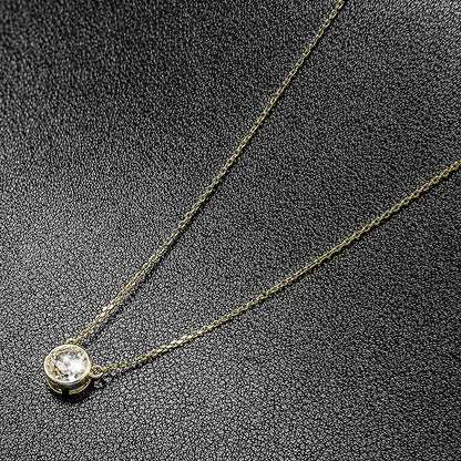 14K Gold over Sterling Silver Necklace For Women | 3CT Silver Pendant