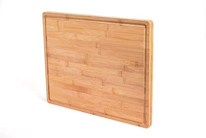 Bamboo Cutting Boards with Grooves - Wood Cutting Boards for Meat, Vegetables, and Fruits - Ideal for Charcuteries or Cheese Boards (C-Board-Large 18x14x1)