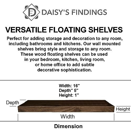 Small Floating Shelf for Wall | Mini Shelf for Bedroom, Living Room and Kitchen, Black