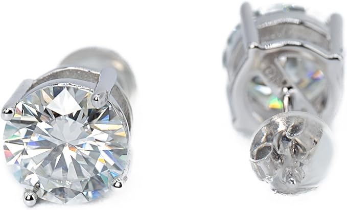 Diamond Moissanite Earrings | Gemstone Studs | Halo Earrings for Women