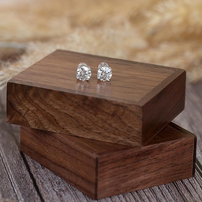 Diamond Moissanite Earrings | Gemstone Studs | Halo Earrings for Women