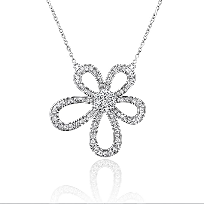 Five Petal Flower Necklace | 1CT Diamond Necklace For Women