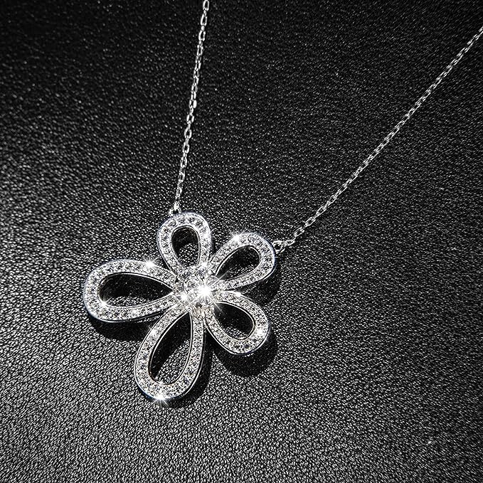 Five Petal Flower Necklace | 1CT Diamond Necklace For Women