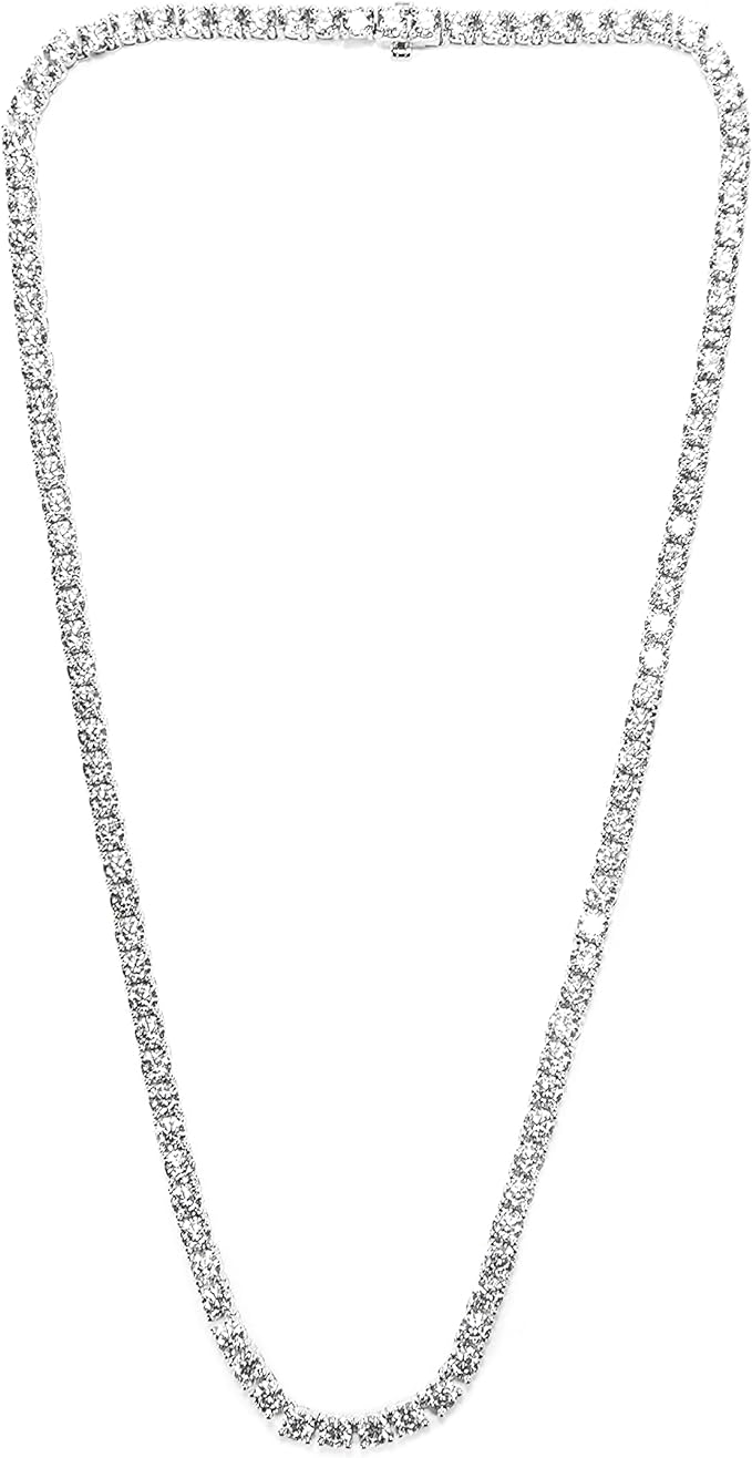 Sterling Silver Tennis Necklace | 22CT Diamond Necklace For Women