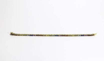 Colorful Multicolor Tennis Bracelet | 14k Over Sterling Silver Bracelet For Women