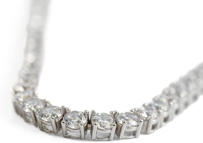 Diamond Necklace with 925 Sterling Silver | Tennis Necklace for Women