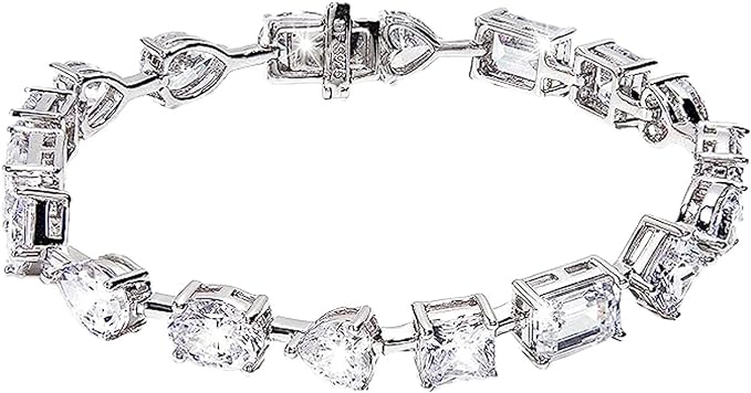 Multishape, Brilliant Cut Tennis Bracelet | 32CTTW Sterling Silver Bracelets For Women