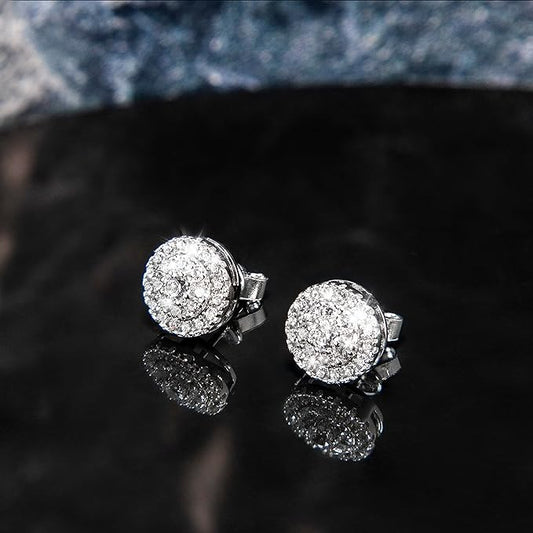 2.5CTTW Silver Stud Earrings | Diamond Earrings For Women