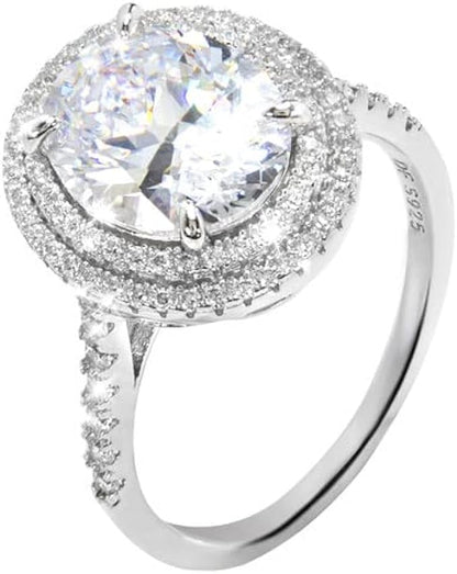 Clear Oval Cut Engagement Ring