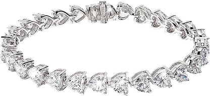 Man-Made Diamond Heart Bracelet | 25CT Diamond Bracelet for Women