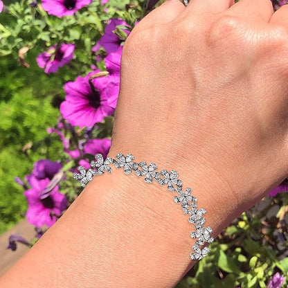 Man-Made Flower Bracelet for Women | 25.5CT Diamond Bracelet