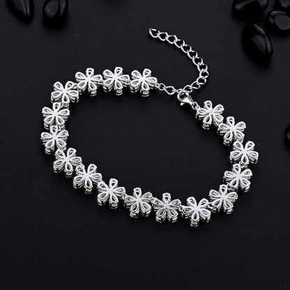 Man-Made Flower Bracelet for Women | 25.5CT Diamond Bracelet