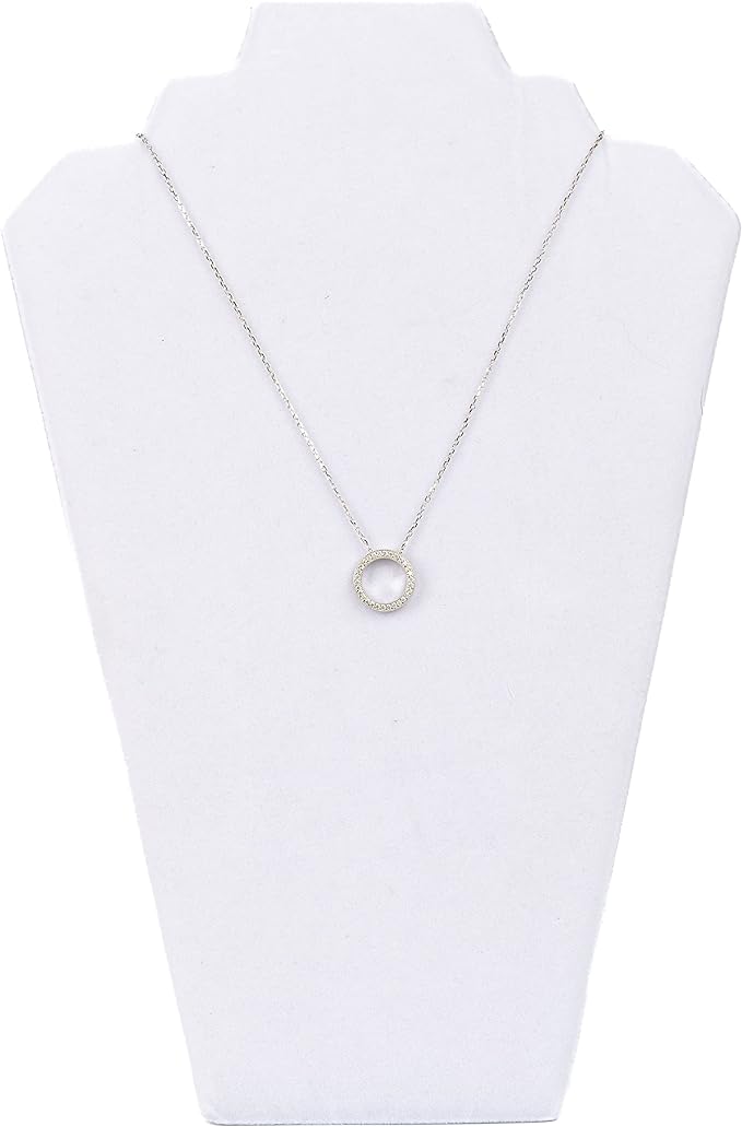 Moissanite Diamond Necklace in 925 Silver | Minimalistic Silver Pendant For Women | Circle Diamond Necklace