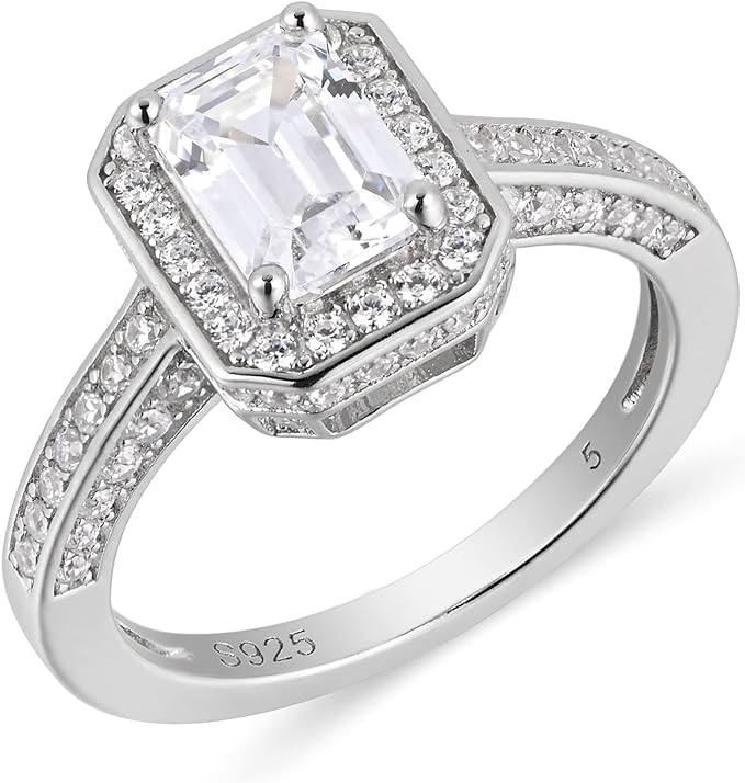 Emerald Cut Man-Made Diamond Ring | Engagement Ring