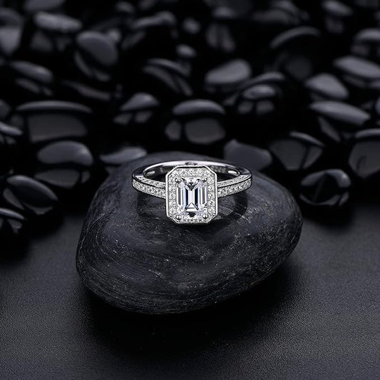 Emerald Cut Man-Made Diamond Ring | Engagement Ring