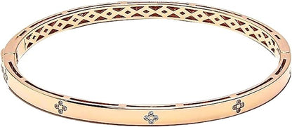 Man-Made Diamond Rose Gold Bangle |14K Rose Gold Bracelet For Women