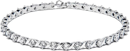 5CTTW Man-Made Tennis Bracelet in Sterling Silver | Diamond Bracelets for Women