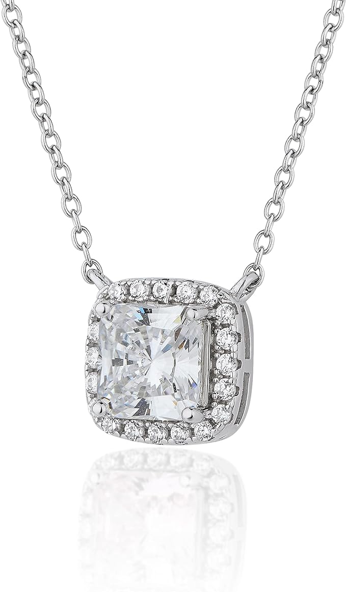 Square Diamond Necklace For Women