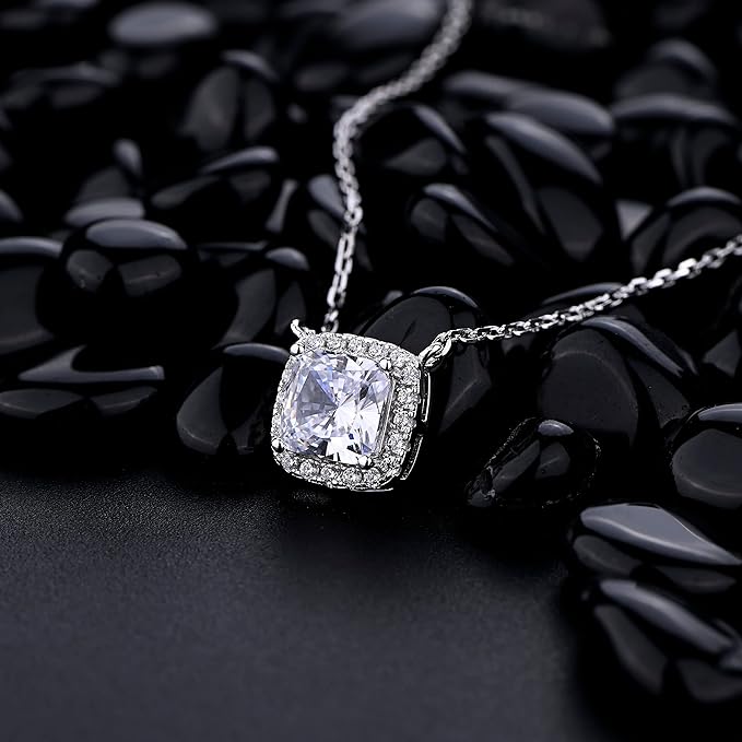 Square Diamond Necklace For Women