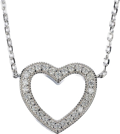 Silver Heart Necklace | Sterling Silver Necklace for Women