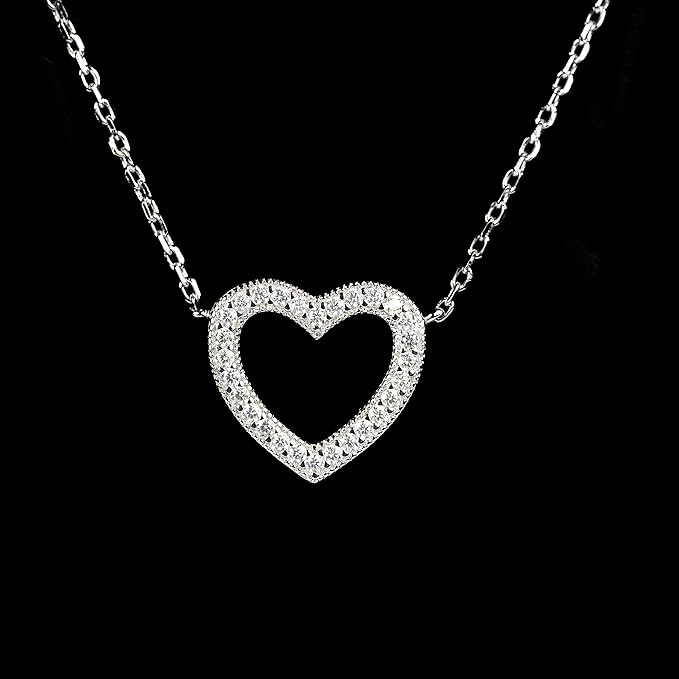 Silver Heart Necklace | Sterling Silver Necklace for Women