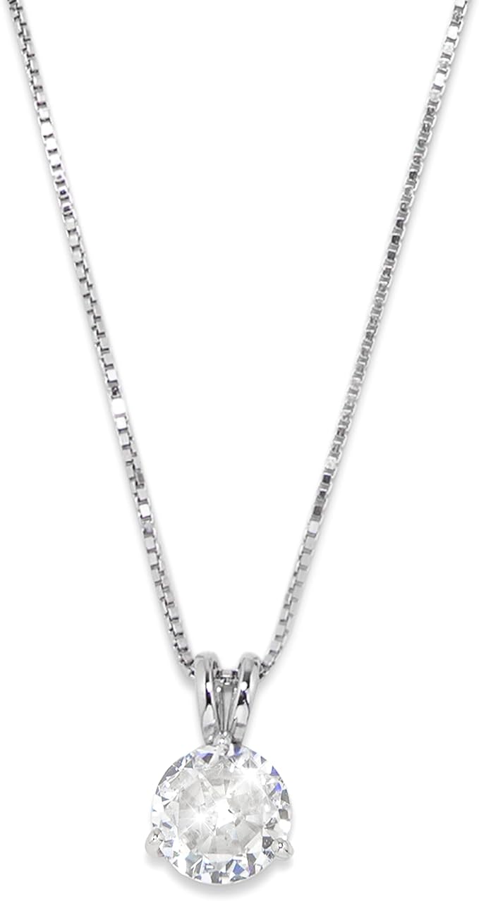 Man-Made Diamond Necklace | 3CT Round Cut Silver Pendant For Women