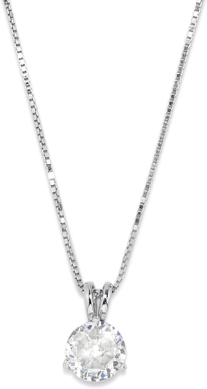 Man-Made Diamond Necklace | 3CT Round Cut Silver Pendant For Women