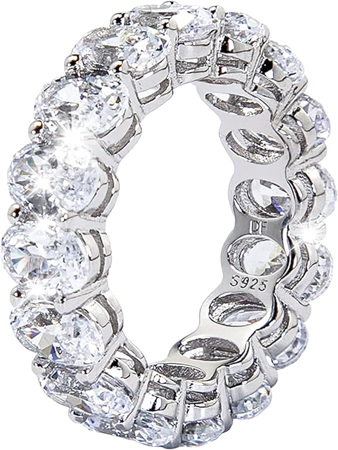 Diamond Band Rings For Women  | 13CT Eternity Band With Oval Diamonds