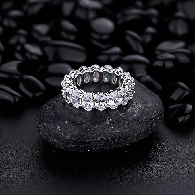 Diamond Band Rings For Women  | 13CT Eternity Band With Oval Diamonds