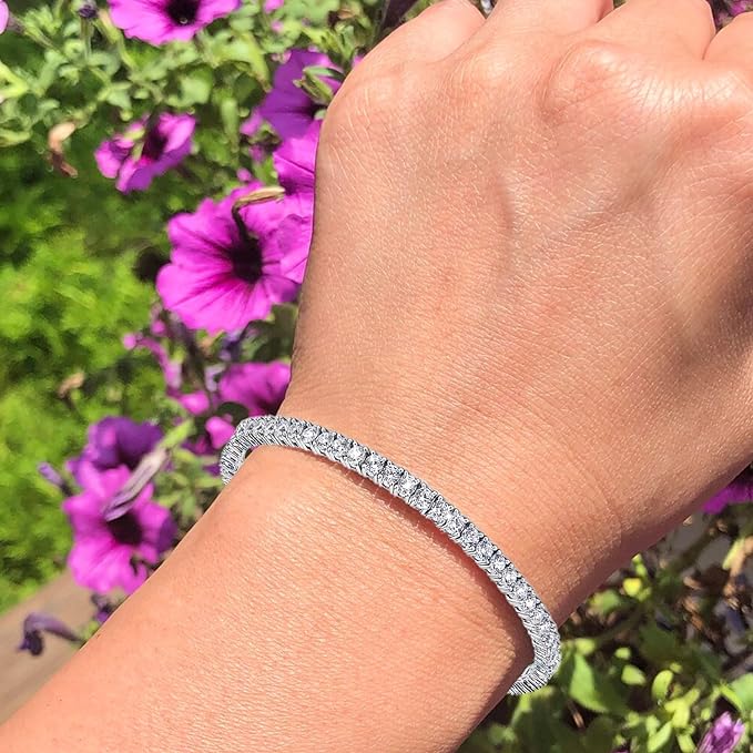 Sterling Silver Tennis Bracelets For Women | 5CTTW Tennis Bracelets For Women | Sterling Silver Tennis Bracelet | Diamond Bracelets For Women | Tennis Bracelet For Women | Tennis Bracelet