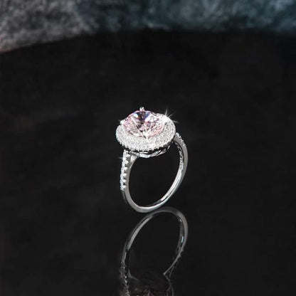 Man-made Pink Round Cut Engagement Ring