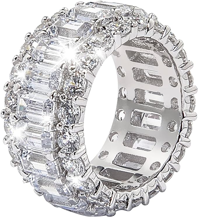 Man-Made Diamond Ring For Women  | 19CT Eternity Round Band For Women