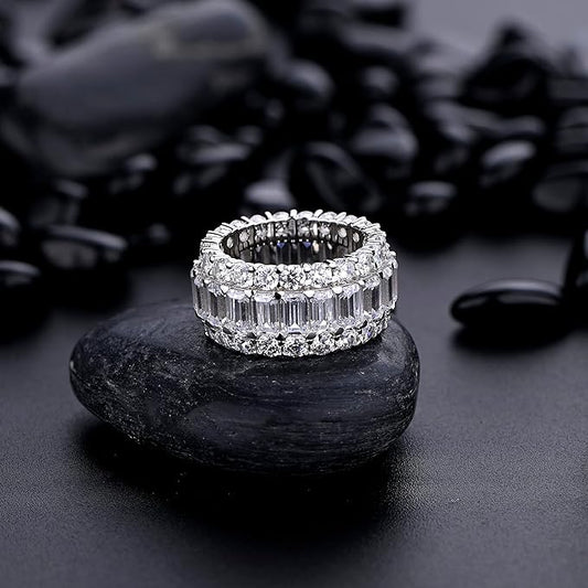 Man-Made Diamond Ring For Women  | 19CT Eternity Round Band For Women