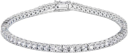 5CTTW Man-Made Tennis Bracelet in Sterling Silver | Diamond Bracelets for Women