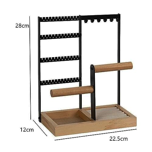 Jewelry Organizer Stand Necklace Holder with 10 Hooks | 4 Tier Jewelry Rack Necklace Holder ( Black)