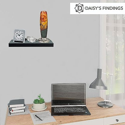 Small Floating Shelf for Wall | Mini Shelf for Bedroom, Living Room and Kitchen, Black