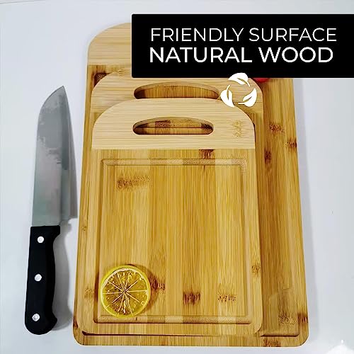 Cutting Boards For Kitchen | Good For Meat, Veggies & Fruits ( Set of 3 )